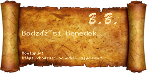 Bodzási Benedek névjegykártya